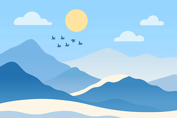 백그라운드 겨울 일러스트 자연 조류 하늘 산 풍경 여름 태양 평화 일출 맑음 일몰 비행 언덕 멀리 조화 뷰티풀 일러캐릭터 AI파일 자연요소 동물 캐릭터 계절 컨셉 날씨 노을 생태계 파일형식 벡터