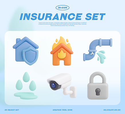 PSD 편집이미지 디자인 주택 자물쇠 안전 그래픽 세트 물방울 작업 보호 파이프 감시카메라 보험 방화 편집3D 컨셉 건물 3D 카메라 파일형식