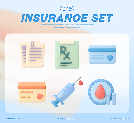 PSD 편집이미지 디자인 의학 건강 주사기 그래픽 세트 3D 혈액 문서 보험 처방전 편집3D 의료기기 디지털합성 파일형식