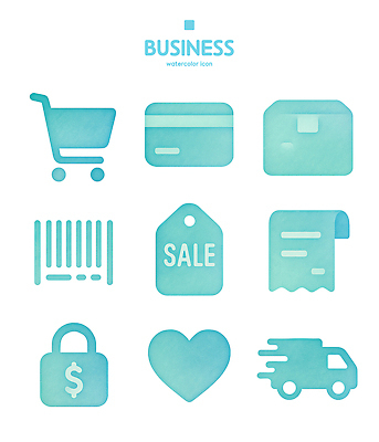 PSD 아이콘 비즈니스 수채화 자물쇠 금융 상자 꼬리표 판매 거래 하트 상품 장바구니 배송 영수증 2D아이콘 모양 경제 쇼핑 라벨 바구니 파일형식