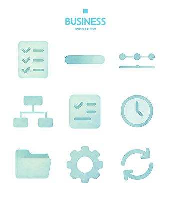 모양 PSD 아이콘 디자인 비즈니스 수채화 그래픽 거래 정보 시간 폴더 기어 목록 체크리스트 타임라인 2D아이콘 파일 파일형식