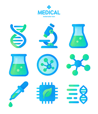 PSD 아이콘 과학 의학 기술 현미경 실험 견본 도구 화학 실험실 DNA 플라스크 분석 원자 물질 2D아이콘 컨셉 실험기구 생명공학 파일형식
