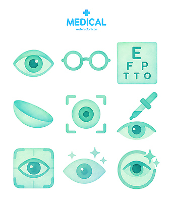 PSD 아이콘 안경 의학 건강 치료 진료 검사_조사 시력 방법 안약 2D아이콘 잡화 파일형식