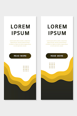 템플릿 배너 컬러 무늬 세로 파일형식 벡터 디자인 흰색 노란색 검은색 물결 텍스트 버튼 그래픽 웹디자인 마케팅 알림 배너템플릿 AI파일 금색 추상 세로배너