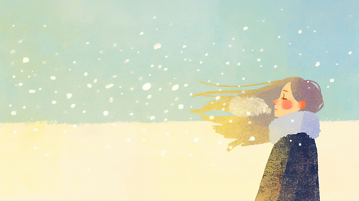 자연요소 식물 계절 여자 어린이 컨셉 모션 날씨 라이프 목도리 생태계 파일형식 겨울 바람 소녀 걷기 풍경 하늘 기온 차가움 일상 자연 장면 체험 감정 겨울눈 추위 외출 스카프 JPG 일러스트 국내일러스트 눈