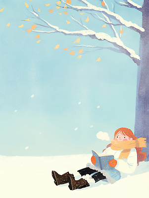 자연요소 식물 계절 여자 감정 어린이 컨셉 잎 날씨 사람 생태계 동생 파일형식 겨울 책 나무 독서 나뭇잎 모션 일과 장면 소프트웨어 스노우 즐거움 풍경 자연 여유 여동생 휴식 JPG 일러스트 국내일러스트 소녀 눈