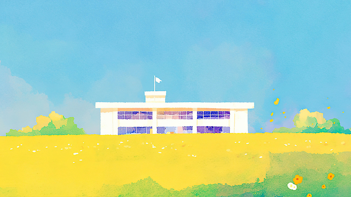 건축물 계절 교육 꽃 컬러 다수 스포츠시설 사람 라이프 태양 공간 생태계 생리현상 파일형식 AI콘텐츠 학교 꽃밭 노란색 건물 하늘 파란색 햇빛 자연 풍경 여러명 생리 지역 일상 운동장 환경 일러스트 국내일러스트 JPG 봄 AI일러스트