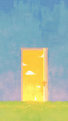 JPG 사계절 예술 컬러 백그라운드 일러스트 상상 자연 하늘 풍경 초원 가로 세로 문 금색 편안함 시작 그림 단순화된 뷰티풀 국내일러스트 계절 감각 생태계 파일형식