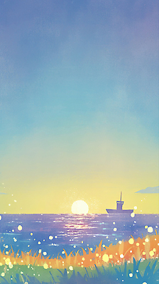 자연요소 감정 컬러 물 노을 생태계 파일형식 바다 태양 물결 하늘 파란색 노란색 풍경 수평선 백그라운드 자연 수면 일몰 조용 여유 일러스트 국내일러스트 JPG 일출 새해