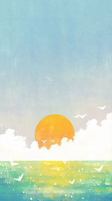 주간 자연요소 동물 바다 날씨 노을 생태계 파일형식 태양 하늘 조류 비행 풍경 자연 일출 조명 바람 파도 물결 컬러 새벽 수평선 대기 아침 일러스트 국내일러스트 JPG 새해