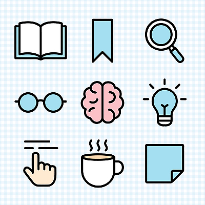 아이콘 교육 안경 커피 아이디어 책 학습 독서 펜 공책 도구 집중 뇌 탐색 2D아이콘 AI파일 잡화 음료 컨셉 문구용품 필기구 파일형식 벡터