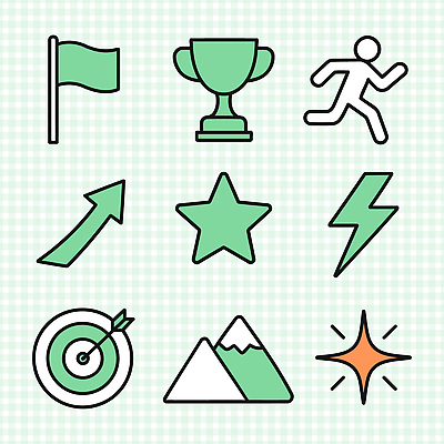 자연요소 아이콘 컨셉 불 건강 상_우승 생태계 파일형식 벡터 성공 운동 목표 경쟁 자연 별 불꽃 목표물 배지 상징 깃발 트로피 상승 2D아이콘 AI파일 교육