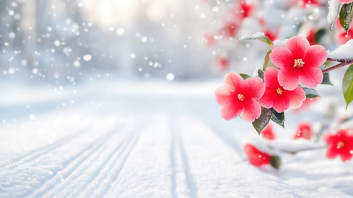 JPG 식물 편집이미지 꽃잎 꽃 분홍색 겨울 자연 눈꽃 풍경 제주도 정원 눈 포근함 동백 뷰티풀 겨울풍경 눈덮임 편집실사 AI포토 AI콘텐츠 자연요소 계절 컬러 컨셉 날씨 한국 눈_날씨 감각 CG 생태계 파일형식