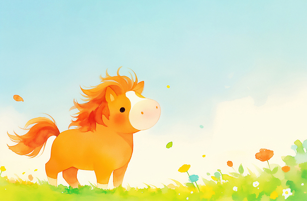 식물 포유류 사람 풍경 생태계 파일형식 초원 꽃 하늘 컬러 자연 동물 어린이 감정 모션 이미지 경관 생명 일러스트 국내일러스트 JPG 말_동물