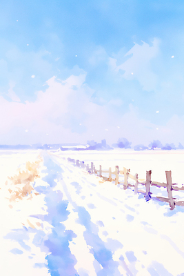 JPG 계절 길 백그라운드 겨울 일러스트 자연 하늘 날씨 풍경 초원 울타리 농장 환경 눈 조용 평원 풍경화 눈덮임 국내일러스트 자연요소 컨셉 농업 담장 그림 생태계 파일형식