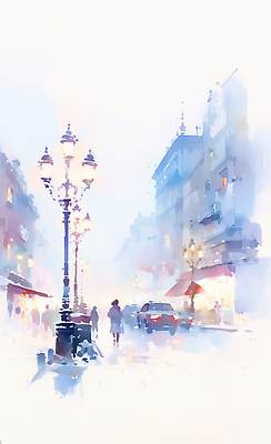 자연요소 건축물 계절 공공시설 육상교통 다수 컨셉 모션 날씨 거리 사람 풍경 야간 파일형식 겨울 저녁 여러명 가로등 빛 건물 상점 도시 걷기 자동차 만남 분위기 생활 거리풍경 습기 조명 예술 그림 일러스트 국내일러스트 JPG 눈