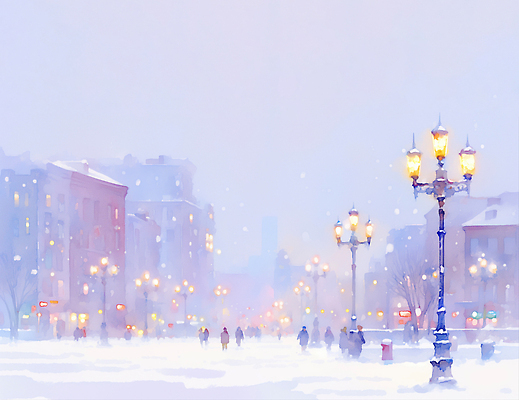 자연요소 건축물 계절 공공시설 기념일 컨셉 날씨 휴식 눈_날씨 파일형식 겨울 거리 사람 가로등 도시 건물 풍경 산책 기온 조명 모션 눈송이 크리스마스 시간 추위 추억 하늘 일러스트 국내일러스트 JPG 눈