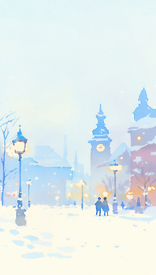 자연요소 식물 건축물 계절 공공시설 모션 날씨 탑 파일형식 겨울 거리 사람 가로등 시계탑 도시 걷기 풍경 하늘 건물 세계 빛 장면 나무 뷰티풀 일러스트 국내일러스트 JPG 눈