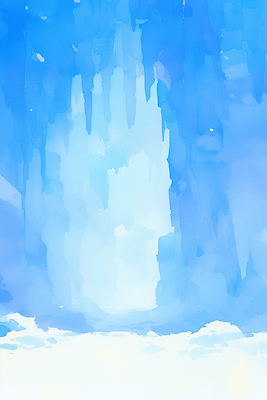 자연요소 계절 벽 컬러 컨셉 자연 생태계 파일형식 얼음 동굴 하늘 파란색 빛 겨울 풍경 오브젝트 성질 변화 세로 모양 표면 흰색 일러스트 국내일러스트 JPG 폭포 빙벽
