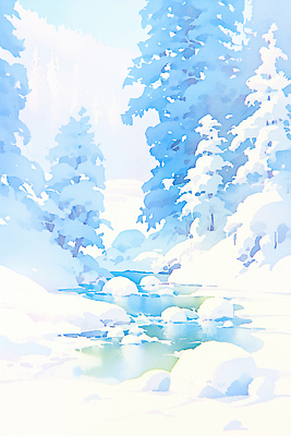 JPG 나무 겨울 일러스트 자연 날씨 산 풍경 물 강 설원 계곡 소리 흰색 눈 물가 차가움 숲 강가 조용 기온 국내일러스트 자연요소 식물 계절 컬러 눈_날씨 생태계 파일형식