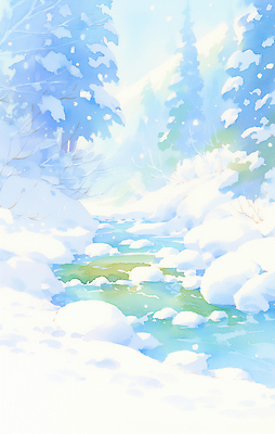 JPG 나무 겨울 일러스트 자연 하늘 생명 풍경 물 강 계곡 맑음 흐름 나뭇가지 눈 눈송이 차가움 숲 조용 국내일러스트 자연요소 식물 계절 컨셉 날씨 눈_날씨 생태계 파일형식