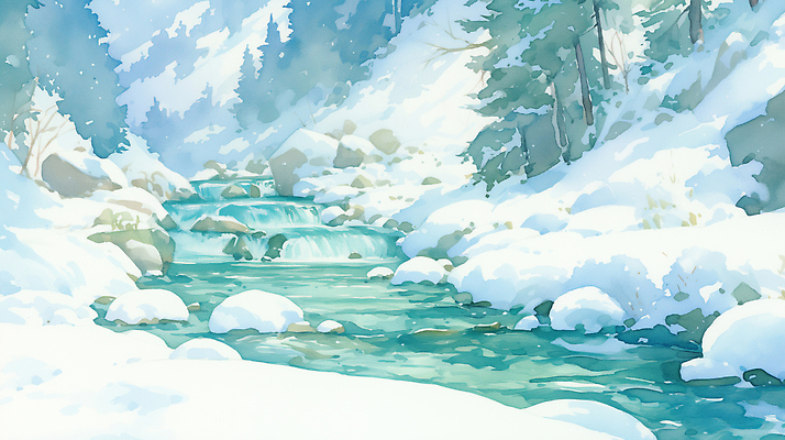 JPG 나무 겨울 일러스트 자연 날씨 산 풍경 물 강 평화 계곡 얼음 소리 흐름 탐험 눈 신선 차가움 숲 멋 수원 국내일러스트 자연요소 식물 계절 컨셉 생태계 경기도 파일형식