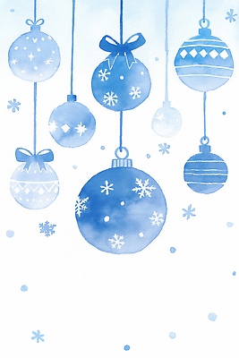 계절 기념일 컬러 크리스마스장식 크리스마스 겨울 무늬 모션 눈_날씨 풍경 파일형식 장식 백그라운드 눈송이 파란색 흰색 그림 패턴 오브젝트 매달리기 축제 디자인 겨울풍경 단순화된 크리스마스트리 이벤트 일러스트 국내일러스트 JPG 프레임 수채화 오너먼트