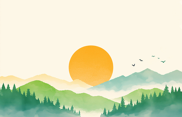 JPG 여행 일러스트 자연 조류 하늘 생명 새해 산 거리 풍경 초록색 태양 일출 비행 일기 숲 지평선 윤곽 조화 뷰티풀 국내일러스트 자연요소 동물 컬러 노을 생태계 파일형식