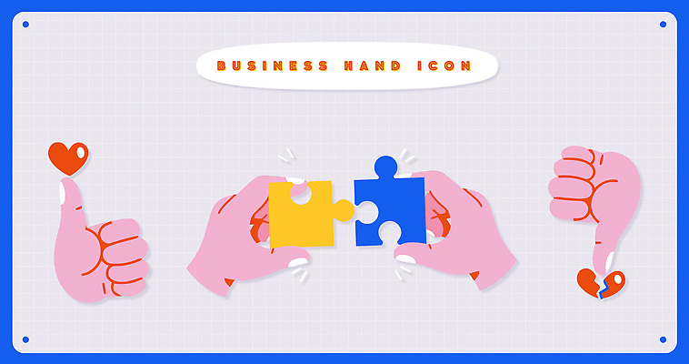 손 디자인 상징 컬러 조각 일러스트 비즈니스 커뮤니케이션 협력 아이디어 퍼즐 그림 공유 맞추기 창의성 국내일러스트 AI파일 컨셉 모션 신체부위 파일형식 벡터