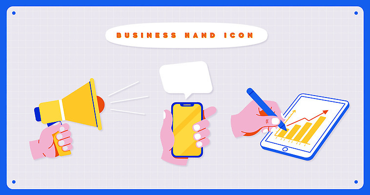 손 일러스트 비즈니스 모션 통계 커뮤니케이션 그래프 스마트폰 태블릿 자료 확성기 정보 도구 발표 마케팅 국내일러스트 AI파일 신체부위 전자제품 핸드폰 스마트기기 파일형식 벡터