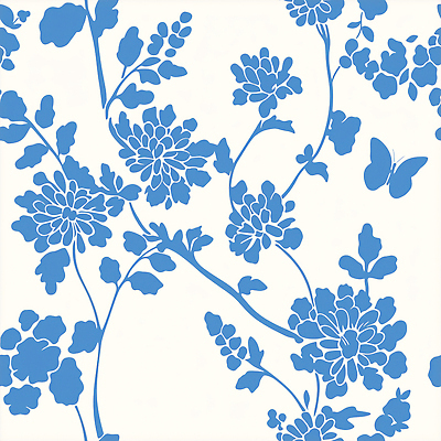 JPG 식물 디자인 꽃 화초 컬러 나비 백그라운드 패턴 일러스트 자연 생명 미술 그래픽 장식 파란색 흰색 부드러움 뷰티풀 국내일러스트 곤충 무늬 문화예술 감각 생태계 파일형식