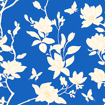 JPG 나무 식물 디자인 꽃 예술 컬러 나비 백그라운드 패턴 일러스트 자연 미술 그래픽 장식 여름 파란색 봄 흰색 공예 원예 조화 국내일러스트 계절 곤충 무늬 문화예술 취미 생태계 파일형식