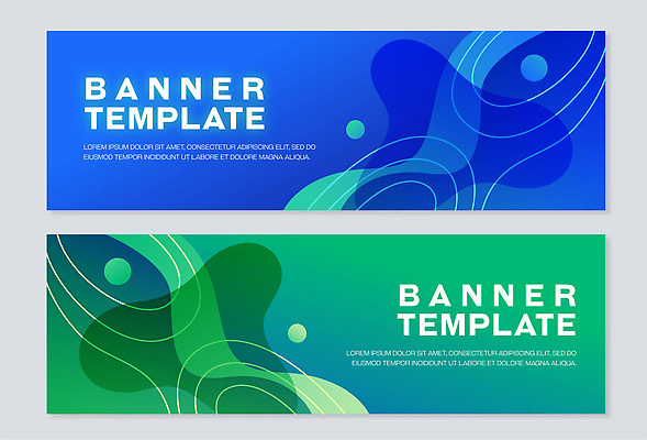 템플릿 디자인 배너 배너템플릿 가로배너 컬러 곡선 그래픽 초록색 파란색 작업 배열 그림 구성 예시 웹디자인 창의성 AI파일 선 가로 파일형식 벡터