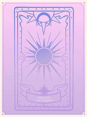 디자인 예술 상징 분홍색 컬러 백그라운드 일러스트 프레임 그래픽 태양 보라색 달 운세 그림 팬시 수공예 타로 타로카드 아르누보 국내일러스트 AI파일 자연요소 미술 트럼프 공예 파일형식 벡터