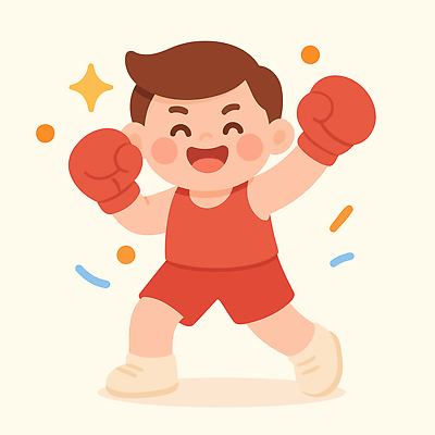 어린이 스포츠 컬러 포즈 장갑 백그라운드 일러스트 모션 놀이 표정 소년 빨간색 운동복 운동 소리 권투 활발 기쁨 권투선수 연습 즐거움 액션 국내일러스트 AI파일 잡화 옷 남자 감정 컨셉 운동선수 건강 사람 격투기 파일형식 벡터
