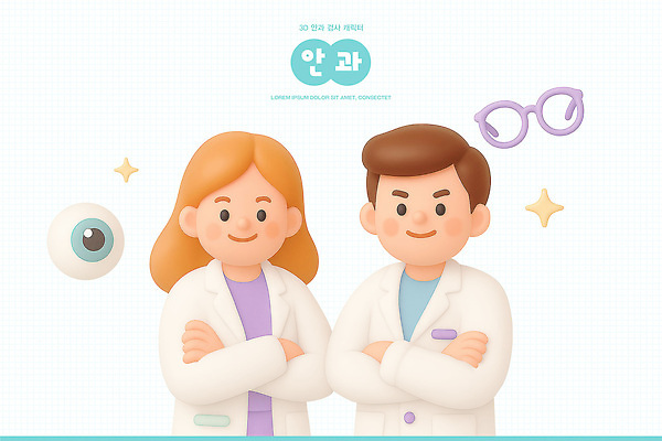직업 잡화 의학 병원 3D 의료진 파일형식 안과 의사 안경 건강 진료 치료 전문직 캐릭터 편집이미지 편집3D PSD
