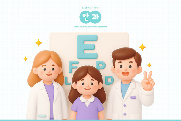 의학 의료기기 병원 말하기 3D 의료진 검사_조사 파일형식 안과 시력검사 의사 환자 건강 캐릭터 대화 협력 치료 진료 청진기 편집이미지 편집3D PSD