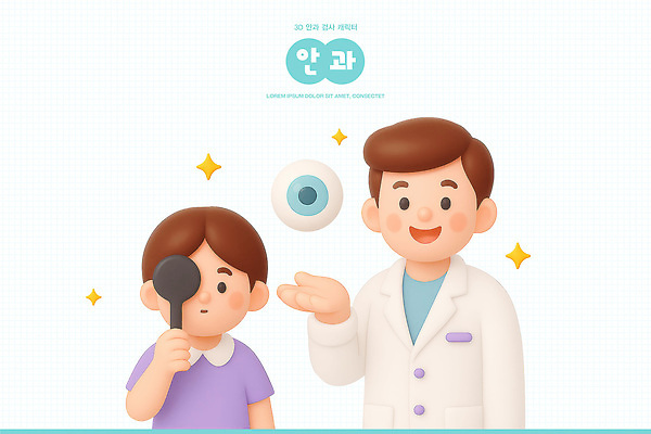 잡화 의학 병원 사람 3D 의료진 검사_조사 파일형식 안과 의사 시력검사 진료 상담 어린이 치료 건강 안경 장비 교육 편집이미지 편집3D PSD