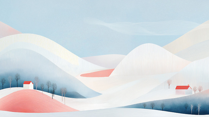 JPG 나무 디자인 감정 예술 컬러 백그라운드 곡선 일러스트 자연 하늘 산 거리 주택 풍경 달 작업 분위기 숲 평지 조화 국내일러스트 자연요소 식물 선 컨셉 건물 땅 생태계 파일형식