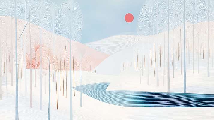 JPG 나무 사계절 컬러 겨울 일러스트 자연 하늘 산 거리 한국 풍경 물 강 햇빛 태양 얼음 수면 숲 조용 지형 지역 국내일러스트 자연요소 식물 계절 아시아 생태계 파일형식