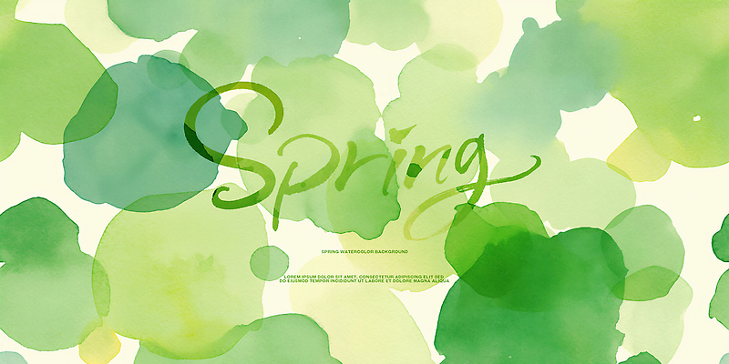 PSD 디자인 예술 컬러 백그라운드 패턴 일러스트 자연 수채화 장식 초록색 봄 신선 원형 그리기 그림 장면 생동감 스타일 국내일러스트 도형 계절 무늬 모션 생태계 파일형식