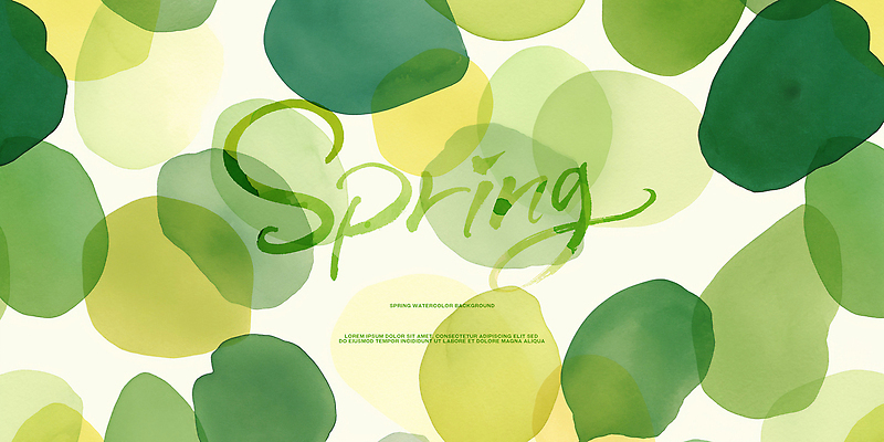 모양 PSD 디자인 계절 예술 컬러 백그라운드 패턴 일러스트 자연 수채화 초록색 노란색 스크린 봄 표현 즐거움 그림 조화 상상력 창의력 국내일러스트 감정 무늬 생태계 파일형식