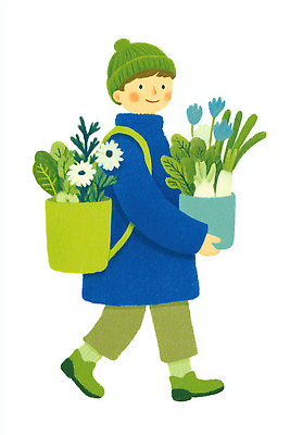 JPG 식물 캐릭터 손 옷 꽃 화분 어린이 컬러 백그라운드 일러스트 가족 자연 소년 생활 운동 걷기 성장 외출 손질 국내일러스트 AI일러스트 AI콘텐츠 남자 관계 모션 건강 사람 신체부위 생태계 파일형식