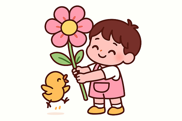 동물 캐릭터 꽃 행복 어린이 컬러 프로포즈 일러스트 자연 조류 동화 웃음 봄 아기 즐거움 장면 소통 놀기 국내일러스트 AI파일 식물 계절 감정 컨셉 모션 표정 사람 생태계 파일형식 벡터