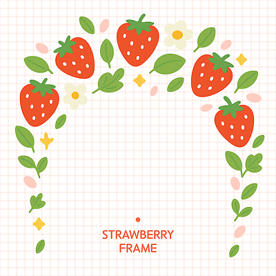 식물 디자인 꽃 컬러 백그라운드 일러스트 자연 딸기 프레임 그래픽 장식 식사 매력적 원형 그림 꾸미기 단순화된 색감 싱그러움 창작 국내일러스트 AI파일 도형 컨셉 과일 생태계 파일형식 벡터