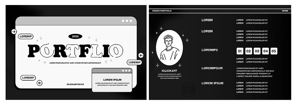 템플릿 컬러 컨셉 파일형식 벡터 디자인 포트폴리오 예시 과제 내용 정리 구성 그래픽 표현 창의력 아이디어 발표 이미지템플릿 AI파일 검은색