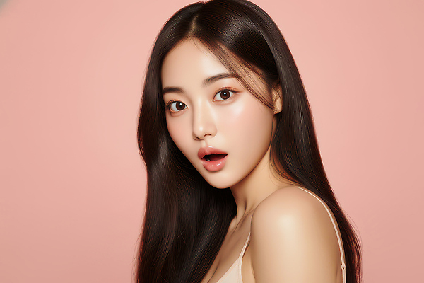 헤어스타일 감정 컬러 표정 사람 신체부위 전자제품 머리 CG 파일형식 분홍색 백그라운드 긴머리 카메라 놀람 여자 뷰티풀 포즈 머리카락 뷰티 촬영 얼굴 모델 편집이미지 편집실사 JPG 의료성형뷰티