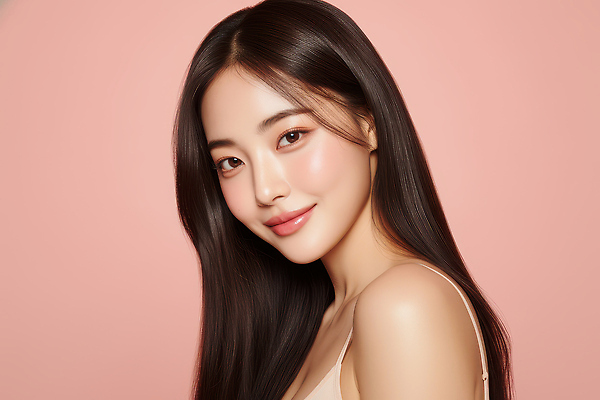 컬러 표정 사람 신체부위 전자제품 뷰티 CG 파일형식 여자 미소 카메라 분홍색 백그라운드 조명 뷰티풀 헤어스타일 화장 촬영 얼굴 편집이미지 편집실사 JPG 의료성형뷰티