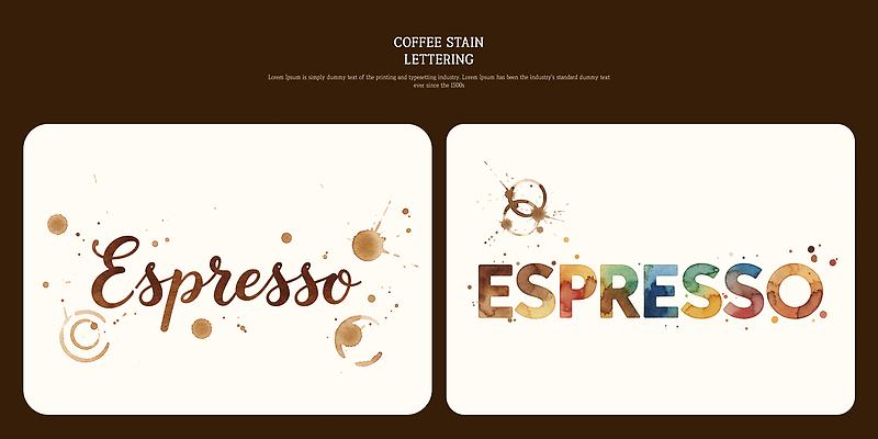 PSD 문자 손글씨 디자인 커피 예술 컬러 일러스트 캘리그라피 서예 작업 얼룩 공예 그림 문서 드로잉 방법 예시 창의력 창작 레터링 스타일 국내일러스트 한국전통 음료 미술 취미 파일형식