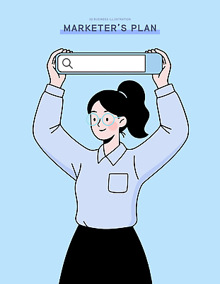 디자인 여자 일러스트 아이디어 관리 사무실 자료 정보 도구 작업 비즈니스우먼 목표 결과 계획 알림 분석 검색 전략 순서 마케팅 방법 국내일러스트 마케터 AI파일 직업 컨셉 비즈니스 사람 직장인 파일형식 벡터